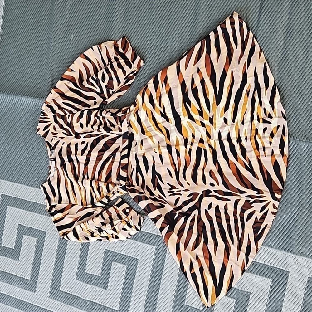 Who What Wear Animal Pattern 100% Cotton Midi Dress - Size M